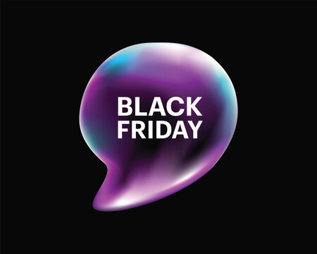 Black Friday Sale Abstract Gradient Speech Bubble Banner Design