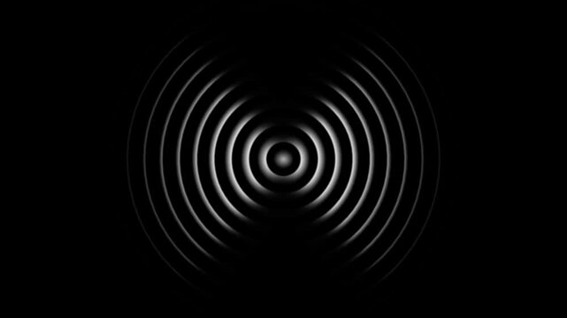 Abstract neon circle radio waves looping background. Abstract neon radio waves signal.Radio wave signal, radar concept.Radio waves seamless 4k black background animation
