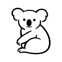 Logotipo con dibujo sencillo con líneas de un koala sentado de perfil, mirando al frente  © teracreonte