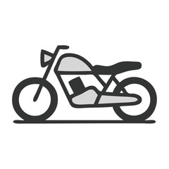 Logo concesionario de motos. Icono con dibujo sencillo con líneas de una motocicleta vista de perfil  © teracreonte