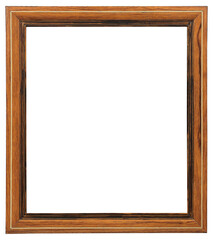 Fototapeta premium Lacquered wood picture frame in PNG format on a transparent background.