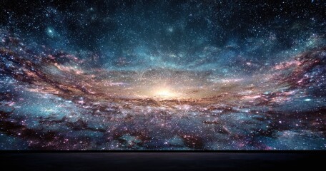 Obraz premium Stunning cosmic galaxy display nebulae stars and galactic structures