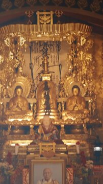 Japanese Peace Temple In Rumassala, Galle, Sri Lanka. Inside famous landmark and cultural sacred...