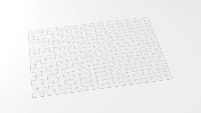 Roll of millimeter grid paper unrolls from bottom to top. Seamless loop in 4K with alpha channel, ideal for technical, architectural and education visuals.