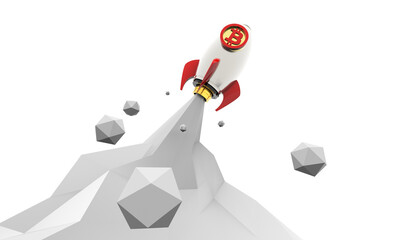 Economic boom, stock market bull market, career success, currency symbol bitcoin © yongheng19962008