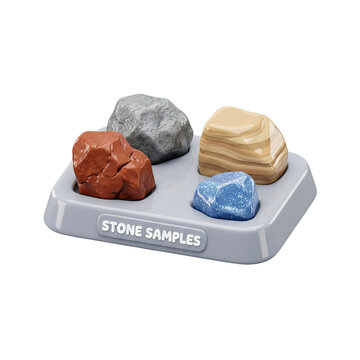 Four Different Color Stone Mineral Samples.