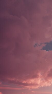 Pink Clouds Timelapse Sky Background. Fluffy Purple Soft Colors. Dream. Time Lapse, Magenta Clou...