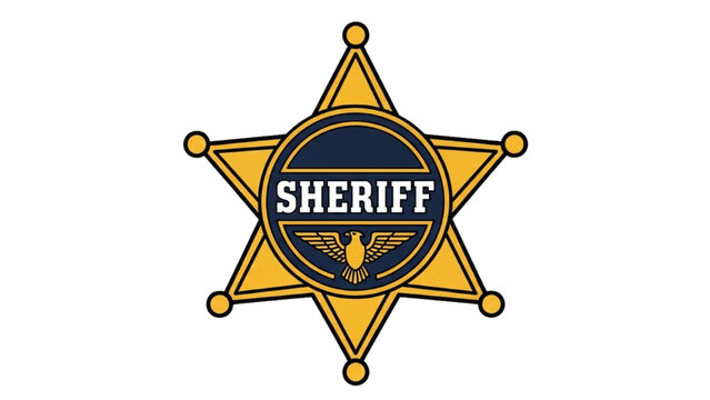Vector CAD design of a sheriff star badge emblem