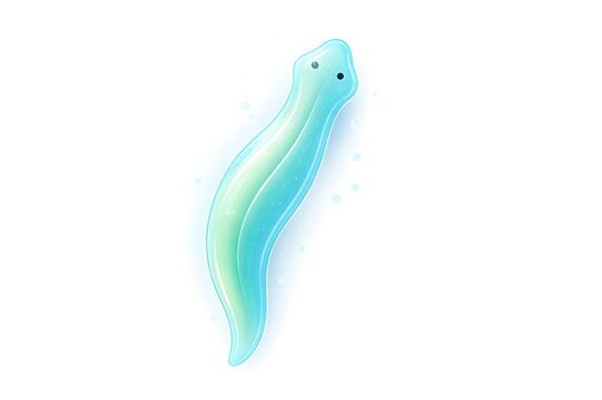 Modern Planaria Flatworm Vector Illustration &ndash; Minimal Scientific Microscopic Style
