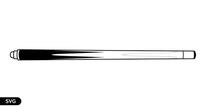 Billiard Cue Stick Isolated White Background Vector Graphic