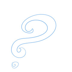 Obraz premium Question line art cartoon illustration doodle asking inspired by chit chat drawing that can be used for sticker, book, icon, decorative, etc. cute with baby blue fresh colors