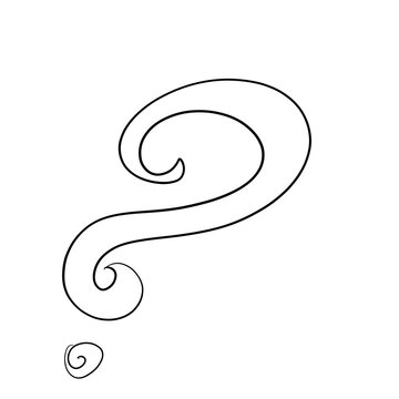 Question line art cartoon illustration doodle asking inspired by chit chat  drawing that can be used for sticker, icon, decorative, etc. cute with black fresh colors