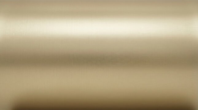 Brushed champagne gold metal texture with horizontal highlight. Smooth satin brass background for luxury branding.