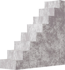 Fototapeta premium 3D Brutal beige concrete graphic element, textured stone abstract shape isolated clipart. Render of basic modern illustration
