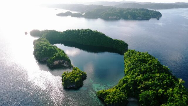 Calm Ocean at Sunrise | Drone View Togean Islands - Indonesia - Color Graded 