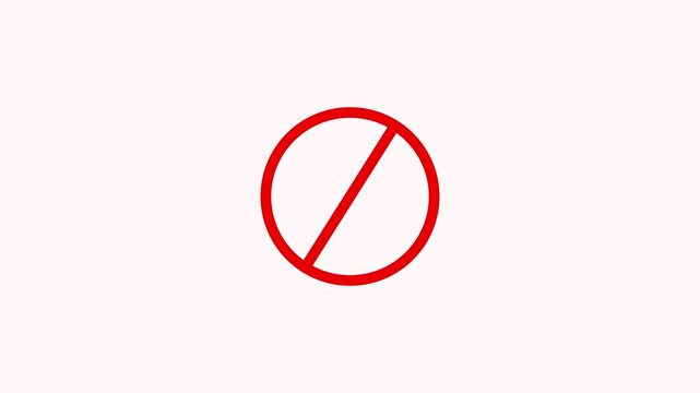 Cross mark animated symbol for denial response and cancel option