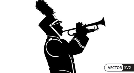 Marching Band Trumpet Player Silhouette © Kartu