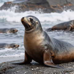 Fototapeta premium Minimalist Sea Lion. Illustration Of A Sea Lion