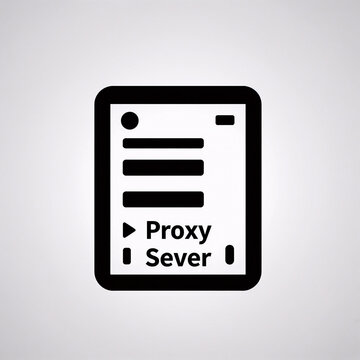 Holographic Server Sign. A Black Flat Graphic Icon Representing A Proxy Server