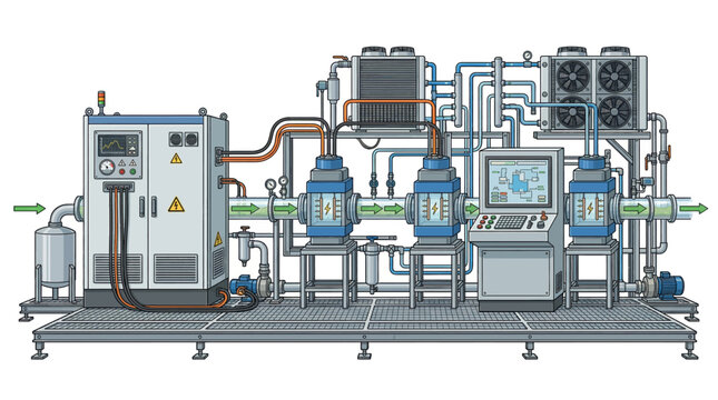 Industrial machine with computer control system.