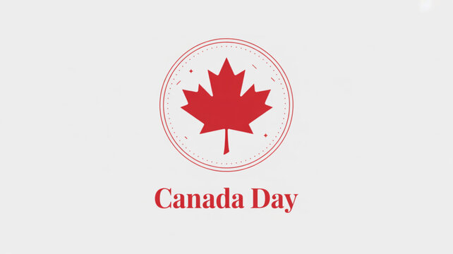 A red maple leaf icon in a circle with the words Canada Day
