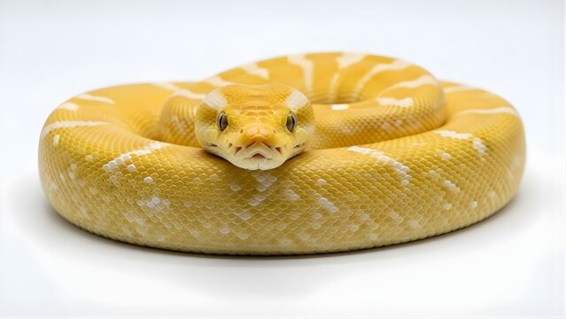 Colorful Ball Python Snake Coiled with Head Resting
