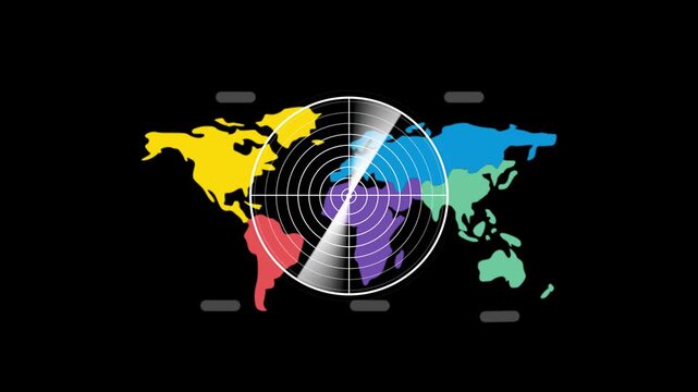 Radar HUD Screen Searching Animation: Futuristic Sonar Loop with Scanned Target Interface for Sci-Fi Motion Graphics