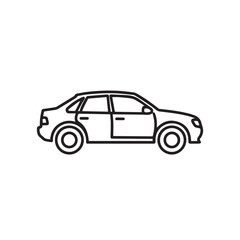 Fototapeta premium Sedan Car Outline Icon Side View Simple Vector Illustration