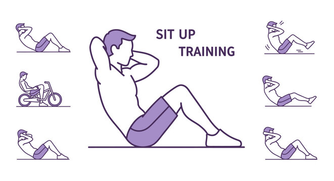 Man doing sit up exercise routine.