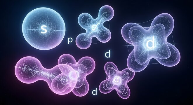 Atomic orbitals and electron configuration model.