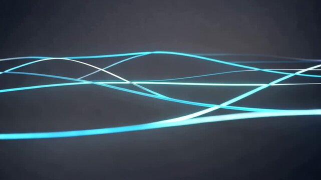 Seamless looping motion of minimal luminous lines in a modern abstract presentation background for corporate tech visuals