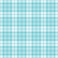 Naklejka premium Decoration textile background vector, brazil fabric check tartan. Realistic seamless texture pattern plaid in light and cyan colors.