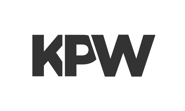 KPW logo design template with strong and modern bold text. Initial based vector logotype featuring simple and minimal typography. Trendy company identity.