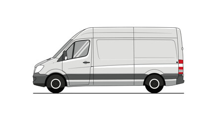 White cargo van side view illustration © jack