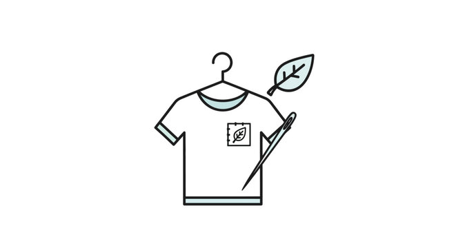 T shirt hanging with a leaf.
