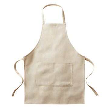 Apron placed on a white surface, ready for cooking, suitable for various kitchen tasks and culinary adventures on transparent background