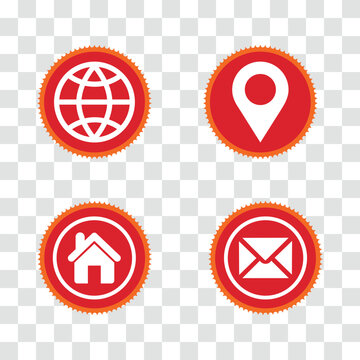 A set of four red icons on a white background Vector