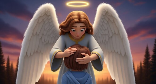Angel protecting child