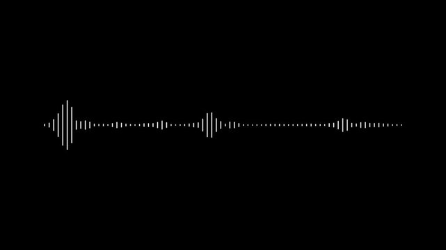 lines audio wave visualization with transparent background, audio sound waveform spectrum animation, Music equalizer, Abstract audio sound visualizer wave spectrum animation on black background. 4k