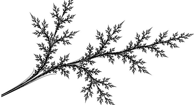 Abstract branching fractal vector with organic recursive pattern and dynamic structure