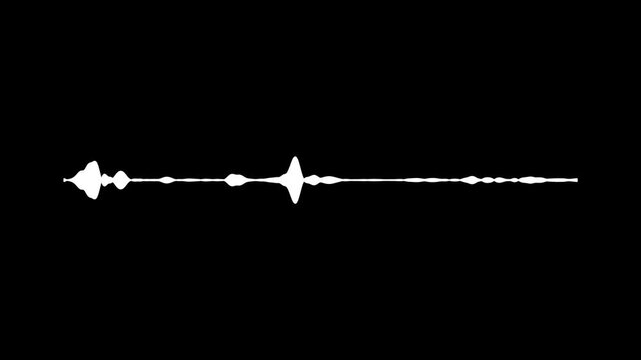 Audio sound waveform spectrum animation, Music equalizer, lines audio wave visualization with transparent background, Abstract audio sound visualizer wave spectrum animation on black background. 4k