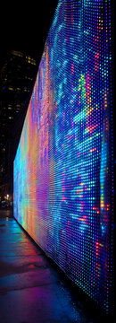 Colorful LED Light Display Wall