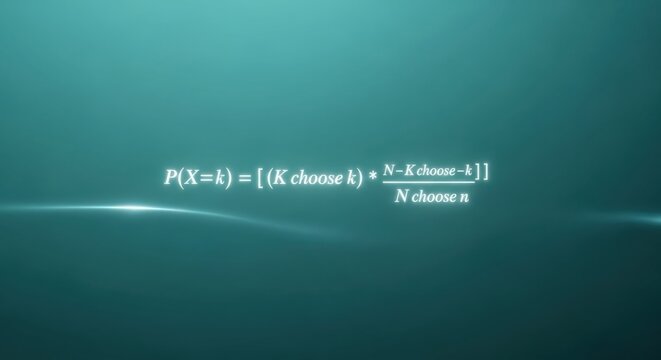 Probability Formula Display Hypergeometric Distribution Equation Visualization Statistical Analysis Concept Academic Learning Resource Mathematical Expression Explained Statistical Modeling