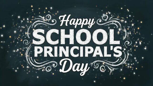 Happy School Principal's Day celebration with sparkling lights