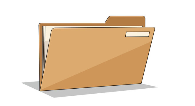 Illustration of a Simple Brown Office File Folder