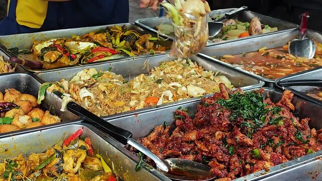 Curry and rice shop in Thailand.
