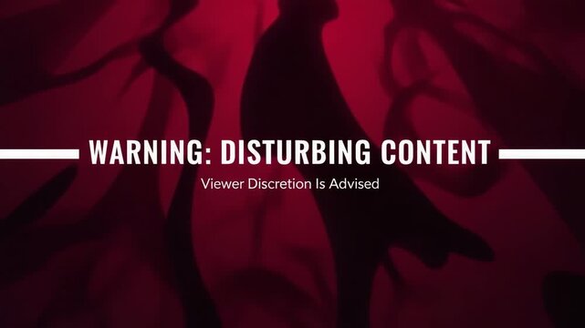 Abstract Red Smoke and Silhouette Background for Disturbing Content Warning Screen