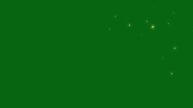 Sparkle star light effect, fast line glitter motion, glowing 2D star sparkle animation, straight lines, magic dust, pixie dust path, twinkling magic dust on green screen background. 4k animation