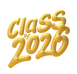 Class of 2026 Golden 3D Lettering