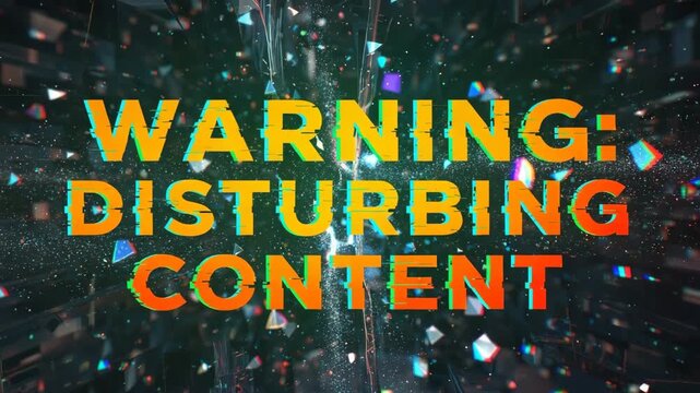 Glitchy and Colorful Noise Background for Disturbing Content Warning Title